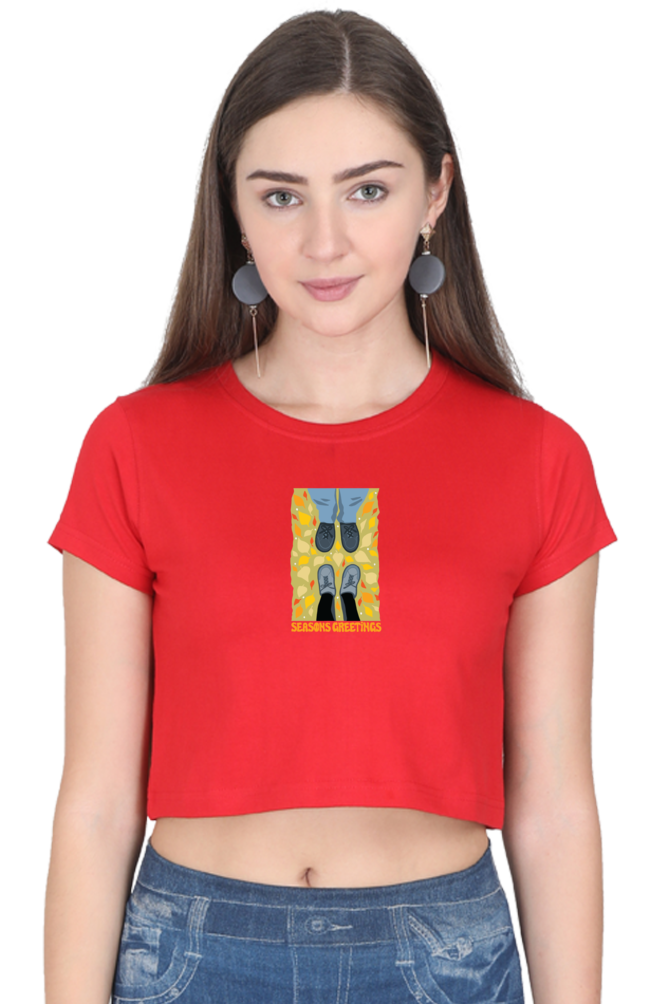 Seasons Greetings Women's Crop Top T-shirt