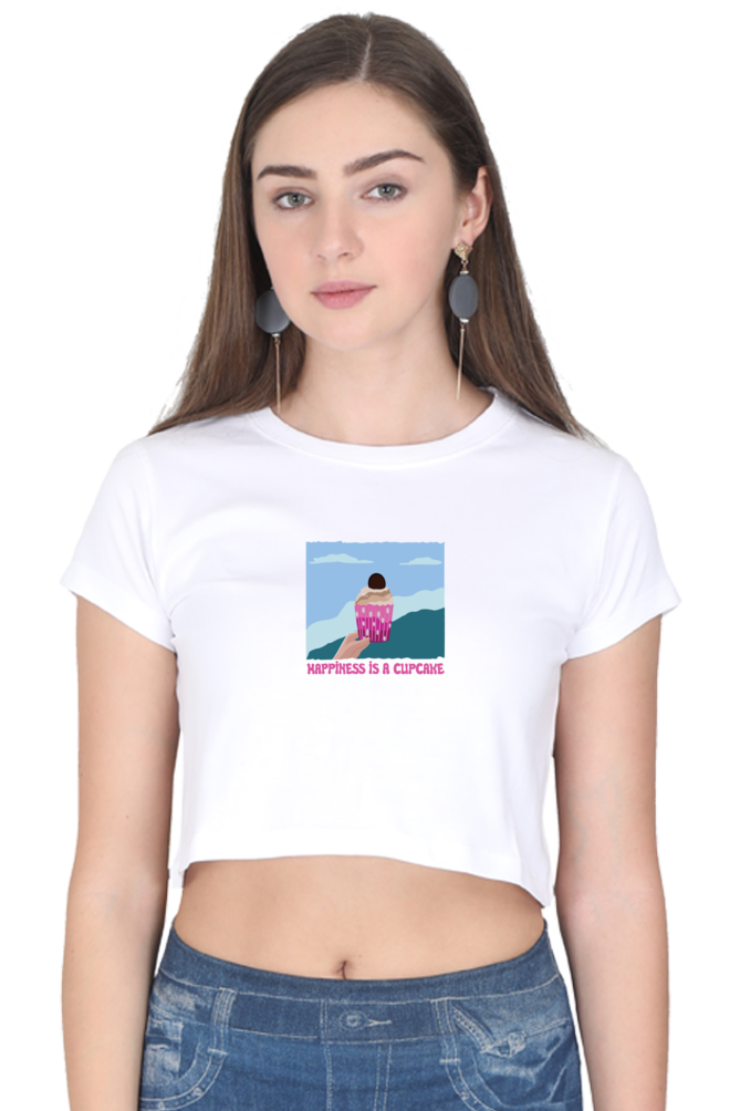 Happiness is Cupcake Women's Crop Top T-shirt