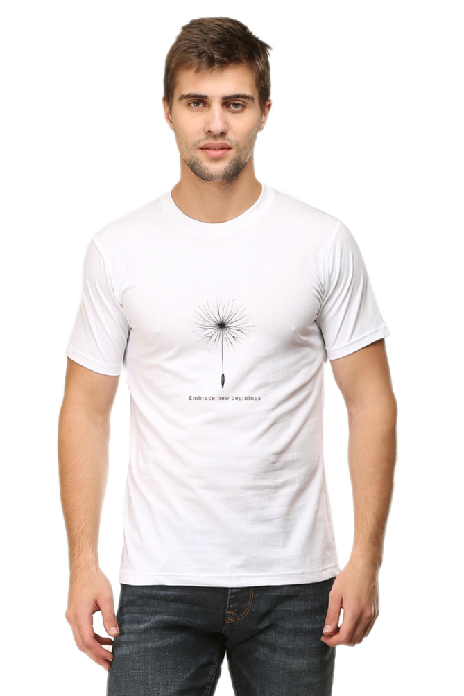 Embrace New Beginnings Rounded Neck T-shirt