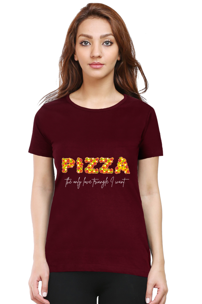 Pizza Love Triangle Women's Rounded Neck T-shirt