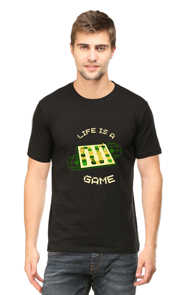 Life Is A Game Rounded Neck T-shirt
