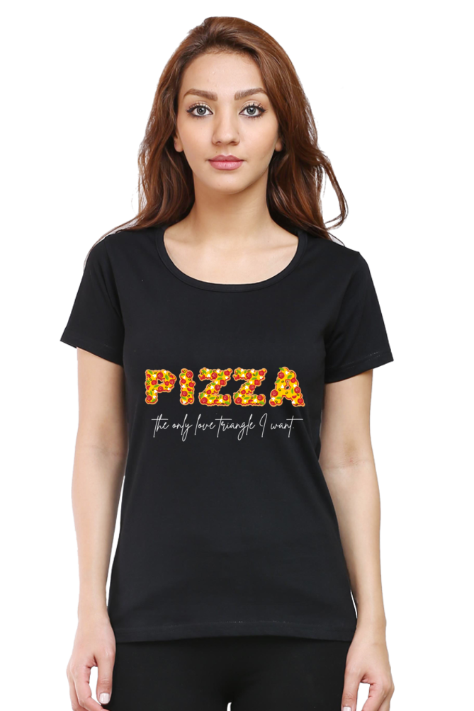 Pizza Love Triangle Women's Rounded Neck T-shirt