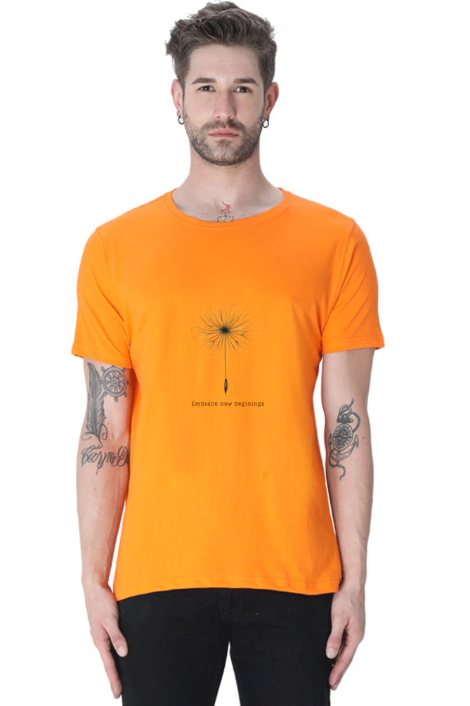 Embrace New Beginnings Rounded Neck T-shirt