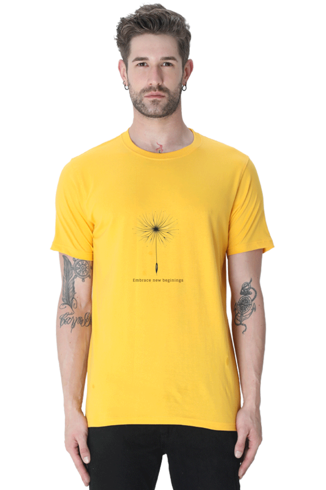 Embrace New Beginnings Rounded Neck T-shirt
