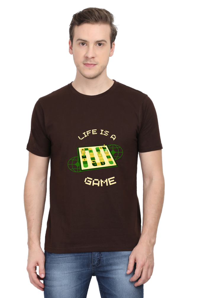 Life Is A Game Rounded Neck T-shirt