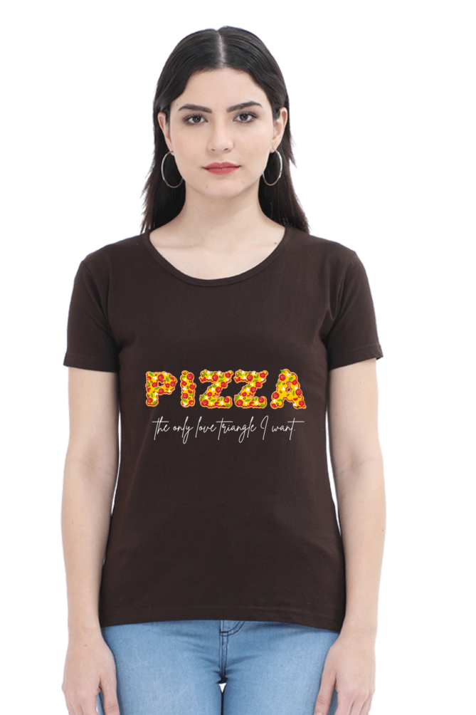 Pizza Love Triangle Women's Rounded Neck T-shirt