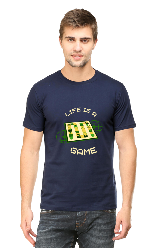 Life Is A Game Rounded Neck T-shirt