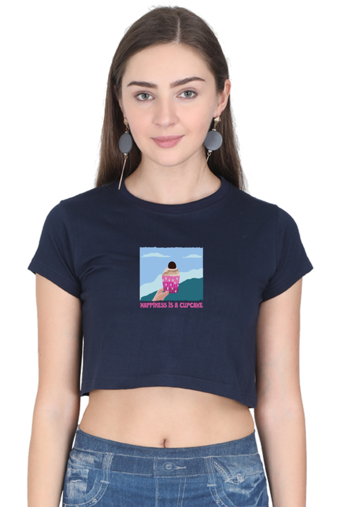 Happiness is Cupcake Women's Crop Top T-shirt