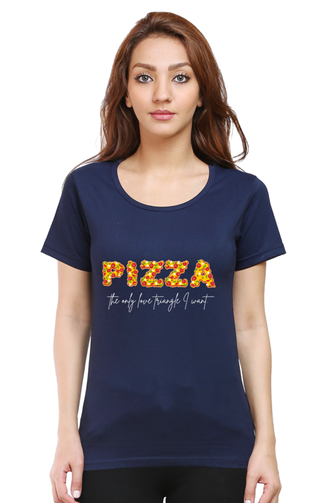 Pizza Love Triangle Women's Rounded Neck T-shirt