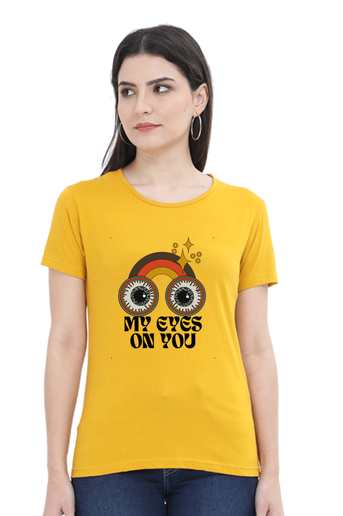 Eyes On You Women's Rounded Neck T-shirt