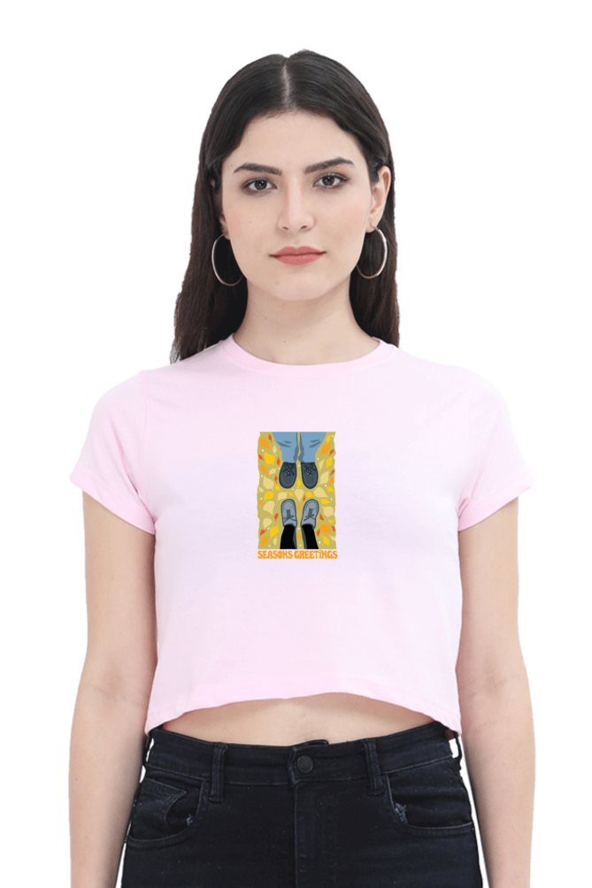 Seasons Greetings Women's Crop Top T-shirt