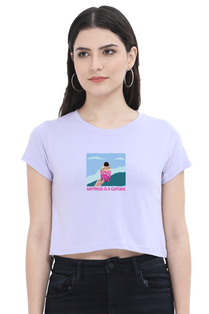 Happiness is Cupcake Women's Crop Top T-shirt