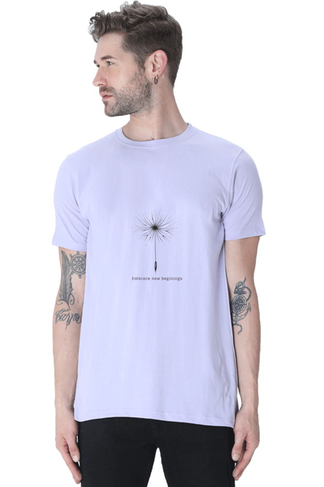 Embrace New Beginnings Rounded Neck T-shirt