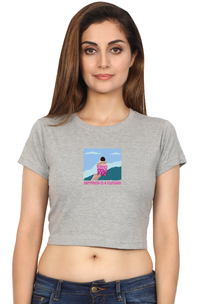 Happiness is Cupcake Women's Crop Top T-shirt