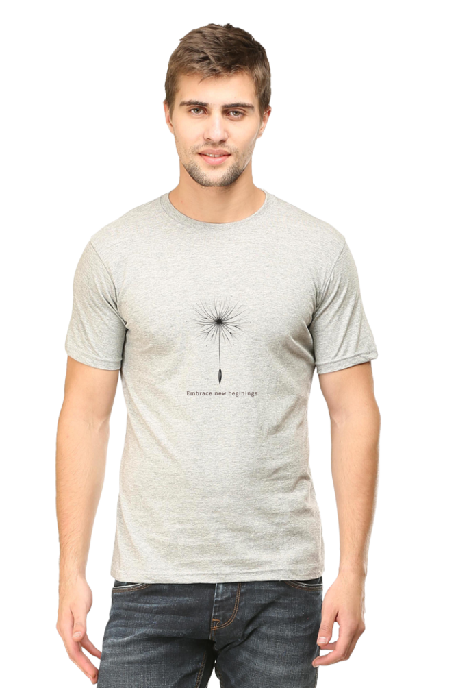 Embrace New Beginnings Rounded Neck T-shirt