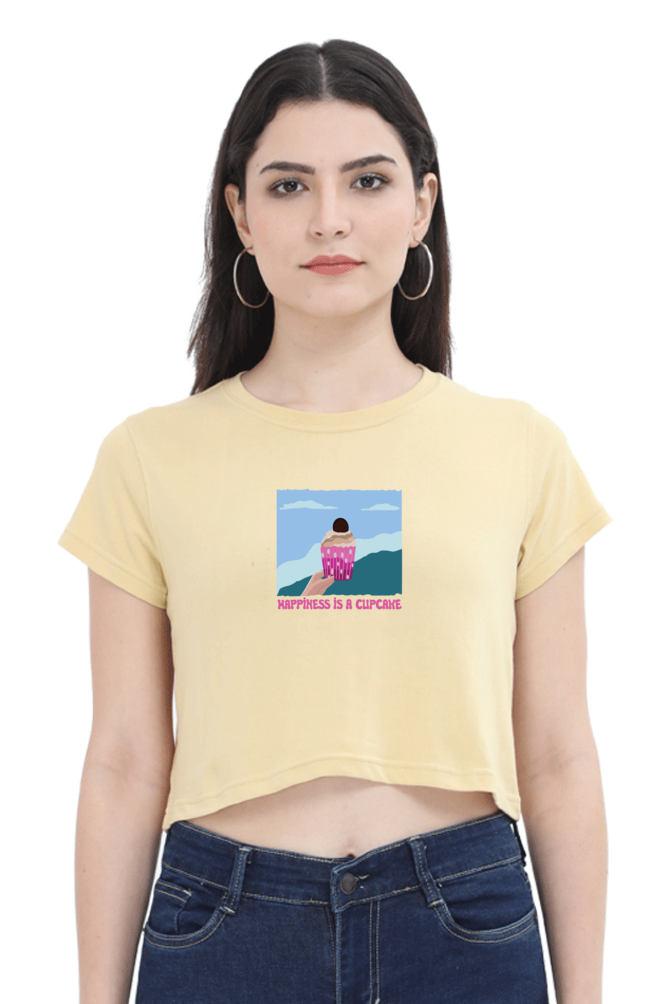 Happiness is Cupcake Women's Crop Top T-shirt