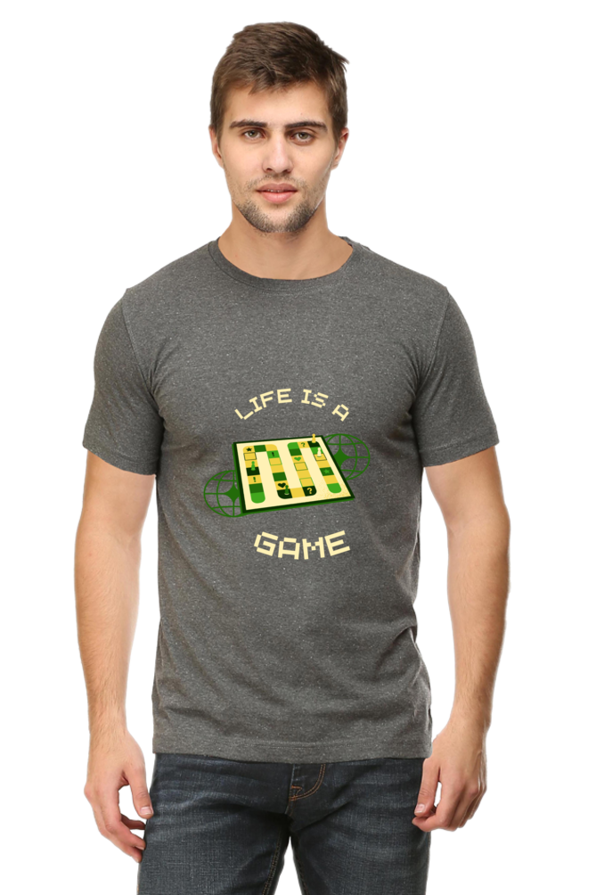 Life Is A Game Rounded Neck T-shirt