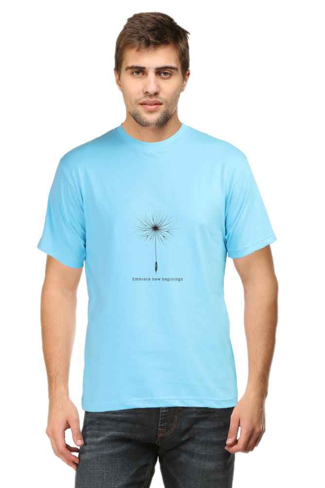 Embrace New Beginnings Rounded Neck T-shirt