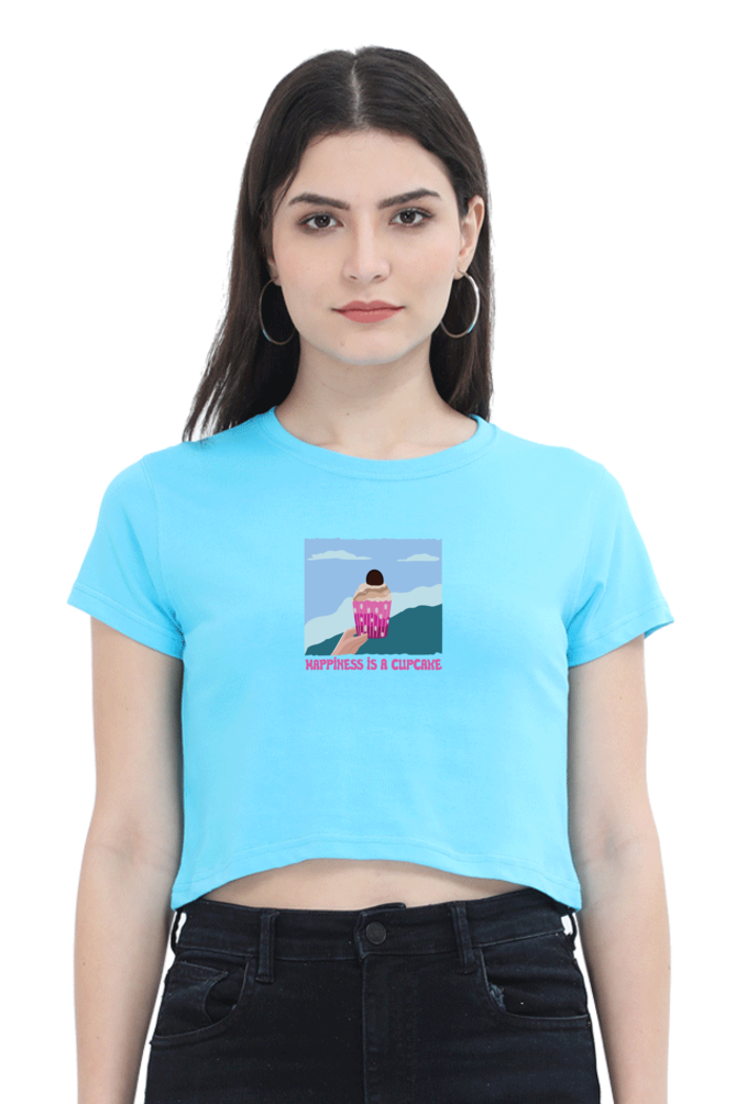 Happiness is Cupcake Women's Crop Top T-shirt