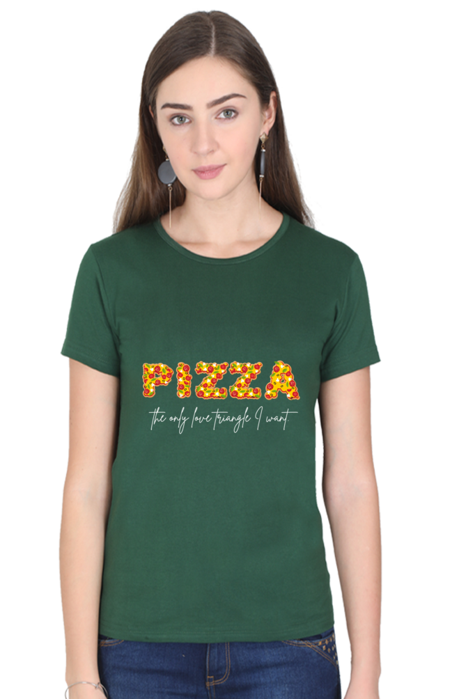 Pizza Love Triangle Women's Rounded Neck T-shirt