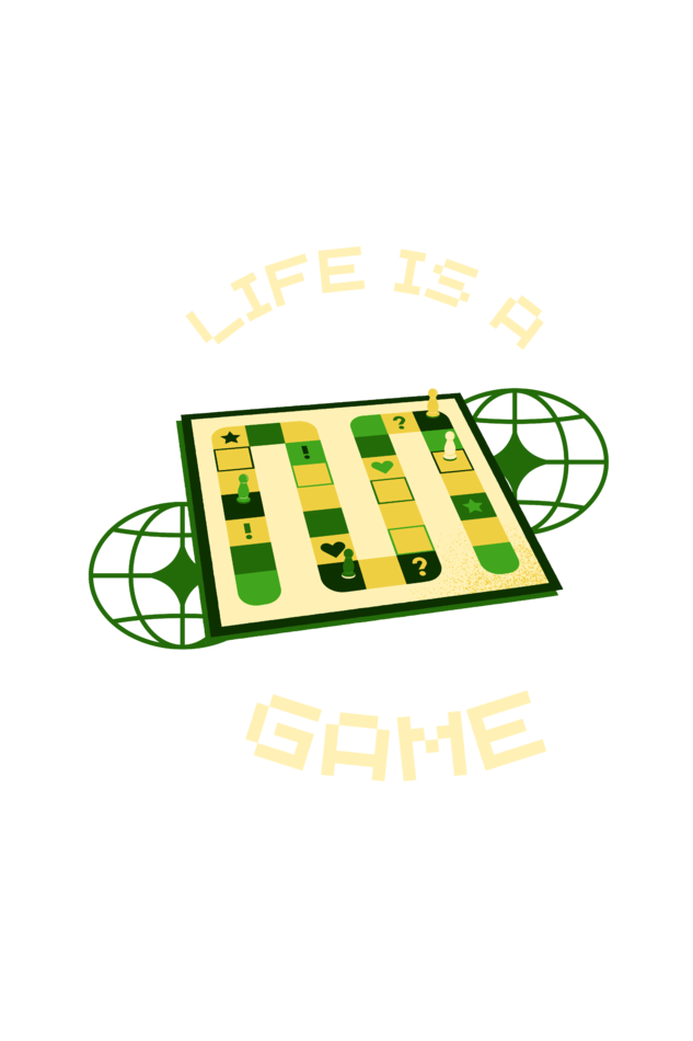 Life Is A Game Rounded Neck T-shirt