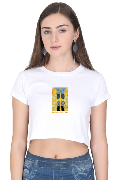 Seasons Greetings Women's Crop Top T-shirt