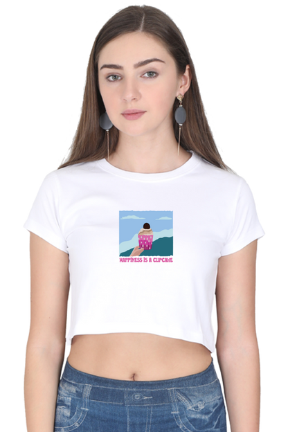 Happiness is Cupcake Women's Crop Top T-shirt