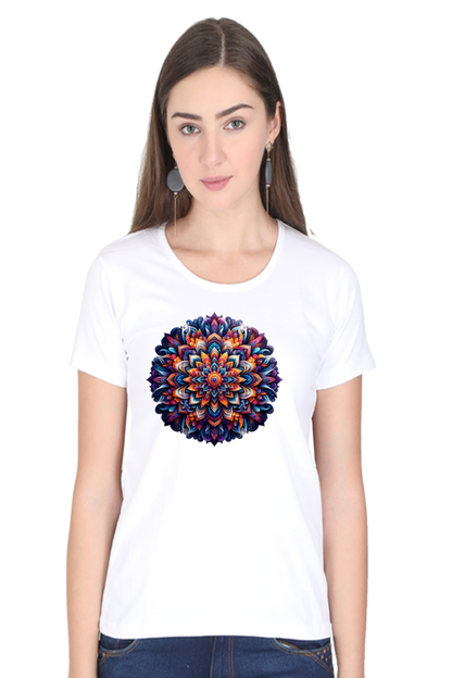 Mandala Whirl Women's Rounded Neck T-shirt