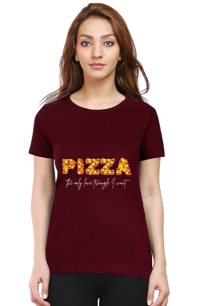 Pizza Love Triangle Women's Rounded Neck T-shirt