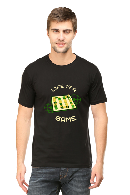 Life Is A Game Rounded Neck T-shirt
