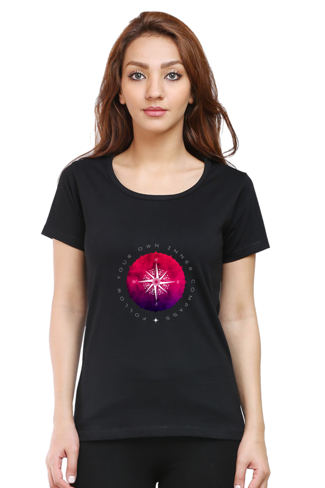 Inner Compass Women's Rounded Neck T-shirt