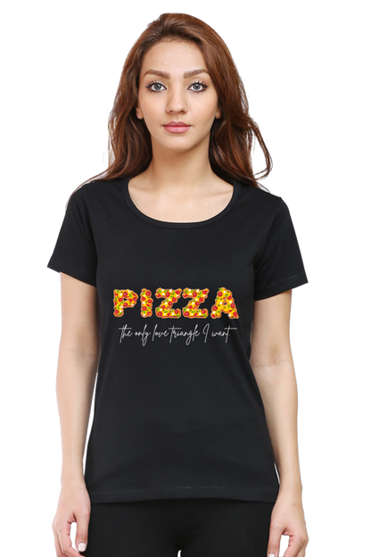 Pizza Love Triangle Women's Rounded Neck T-shirt