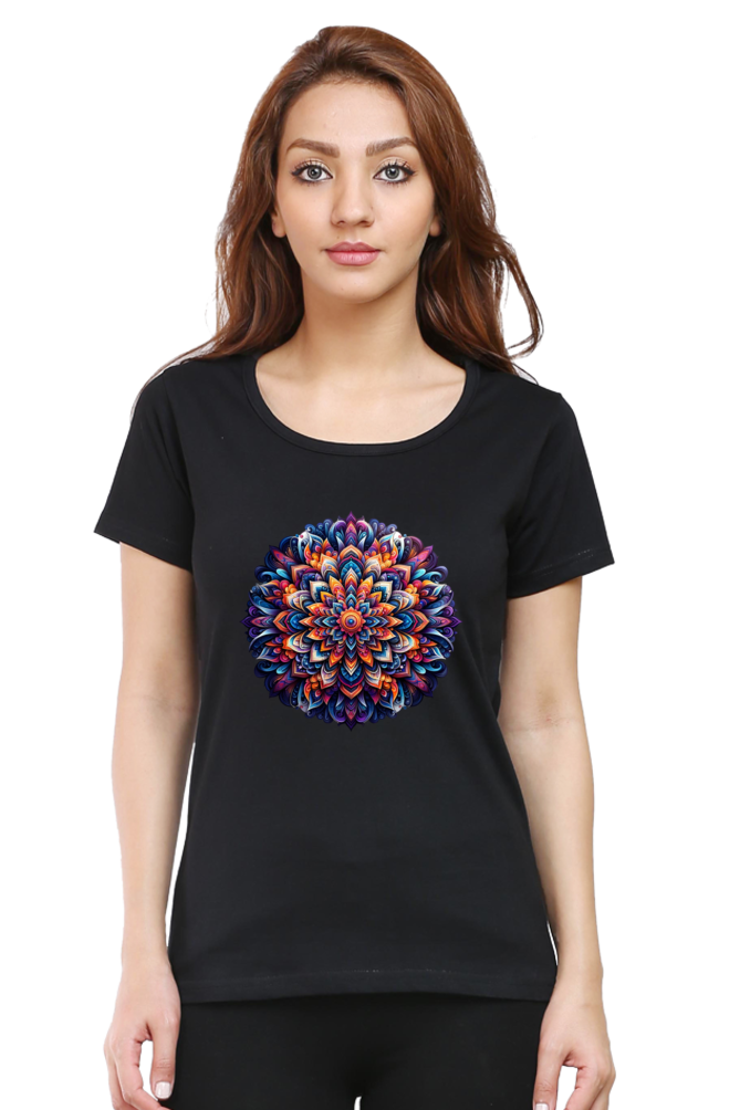 Mandala Whirl Women's Rounded Neck T-shirt