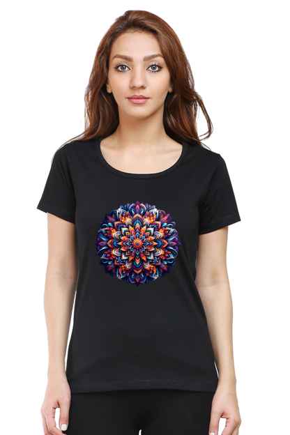 Mandala Whirl Women's Rounded Neck T-shirt