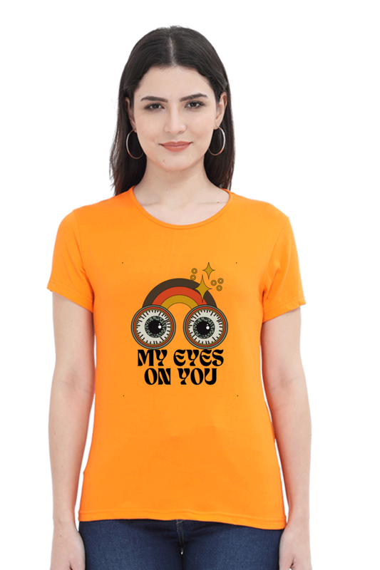 Eyes On You Women's Rounded Neck T-shirt