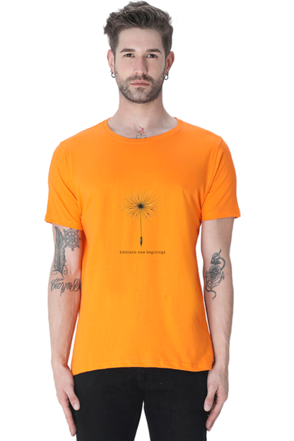 Embrace New Beginnings Rounded Neck T-shirt