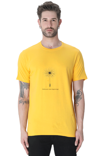 Embrace New Beginnings Rounded Neck T-shirt
