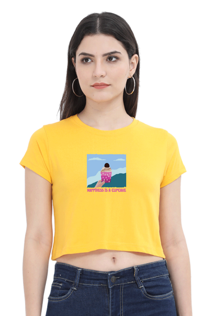 Happiness is Cupcake Women's Crop Top T-shirt