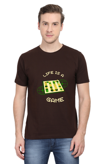 Life Is A Game Rounded Neck T-shirt