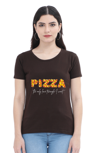Pizza Love Triangle Women's Rounded Neck T-shirt