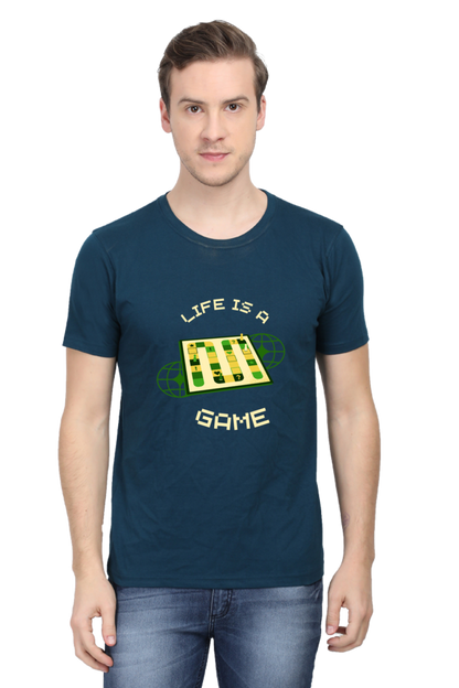 Life Is A Game Rounded Neck T-shirt
