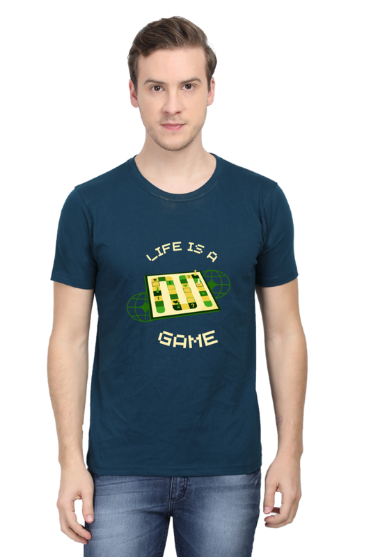 Life Is A Game Rounded Neck T-shirt