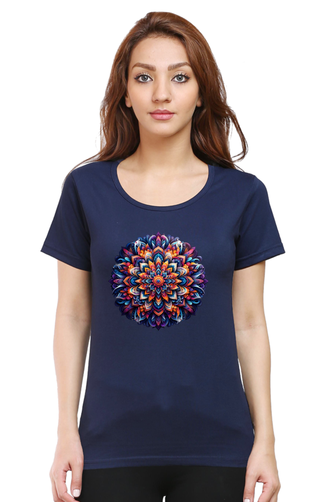 Mandala Whirl Women's Rounded Neck T-shirt