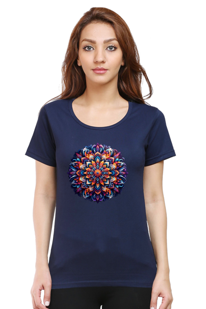 Mandala Whirl Women's Rounded Neck T-shirt