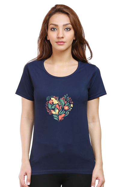Heart of Flowers Women's Rounded Neck T-Shirt