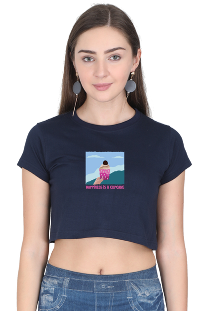 Happiness is Cupcake Women's Crop Top T-shirt