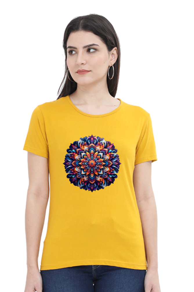 Mandala Whirl Women's Rounded Neck T-shirt