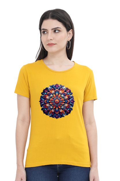 Mandala Whirl Women's Rounded Neck T-shirt