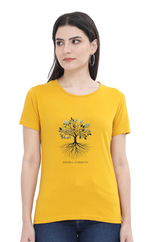 Rooted In Strength Women's Rounded Neck T-shirt