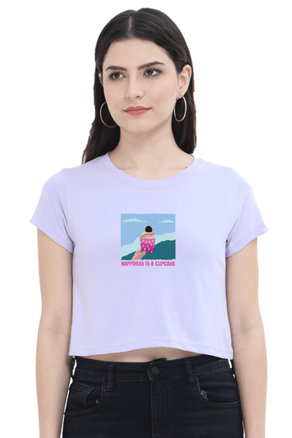 Happiness is Cupcake Women's Crop Top T-shirt